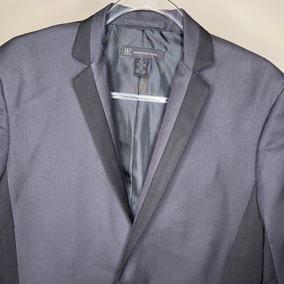 INC Slim Fit Black Blazer | Satin Trim | Size M (Men’s) - Picture 4 of 9